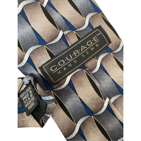 Courage Hand Sewn Imported Silk Tie Professional Career Office Workwear Business - Picture 4 of 7